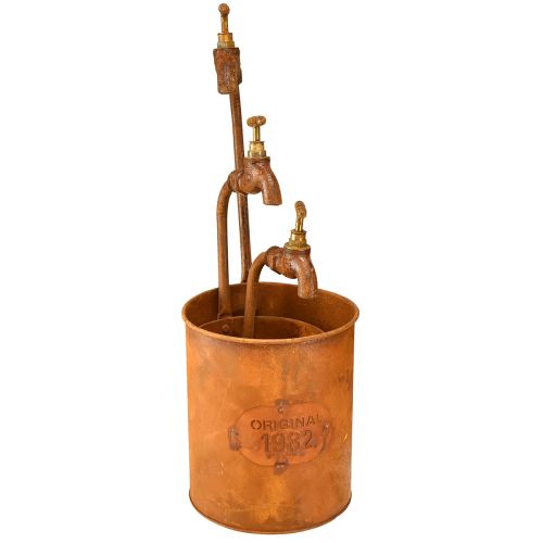 Übertopf Edelrost Deko Metall Mit Wasserhahn H25/37/43cm Set von 3 St | Floristik24.de