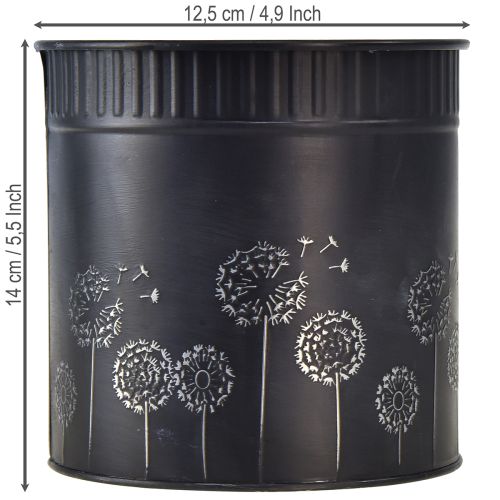 Übertopf Pusteblumen Blumentopf Schwarz Ø12,5cm H14cm | Floristik24.de
