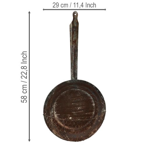 Wanddeko Metall Deko Korb Rost Deko Pfanne Braun H58cm | Floristik24.de