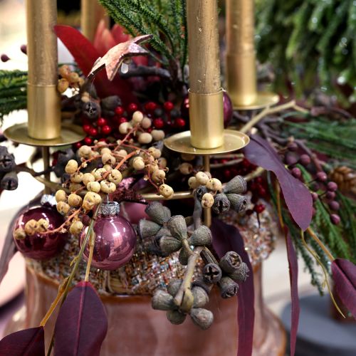 Weihnachtskugeln Glas Mini Berry Beige Rosa Ø3cm 22 St | Floristik24.de