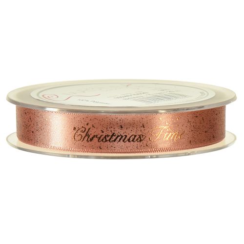 Artikel Weihnachtsband Christmas Time Band Rotbraun Gold 15mm 20m