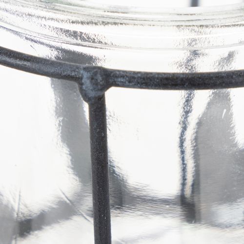 Artikel Windlicht Metall Laterne mit Glas Anthrazit Ø23cm H27cm