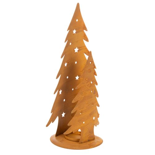 Windlicht Tannenbäume, Metalldeko in Edelrost, Weihnachten H46cm B25,5cm kaufen | Floristik24.de