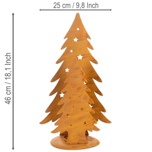 Windlicht Tannenbäume, Metalldeko in Edelrost, Weihnachten H46cm B25,5cm | Floristik24.de