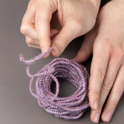 Artikel Wollkordel Rosa Goldfaden 5m x 5mm mit Draht für Deko und Basteln