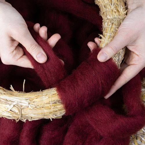 Artikel Wolllunte Dekowolle Dunkelrot 10m Wollband für Floristik & Basteln