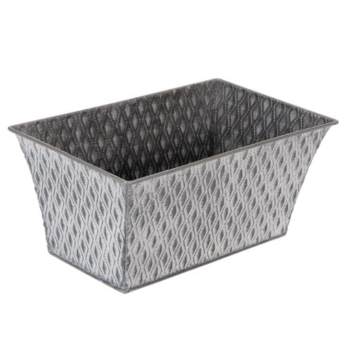 Zinkschale mit Rautenmuster 26cm x 15,5cm kaufen | Floristik24.de