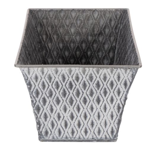 Zinkschale mit Rautenmuster 26cm x 15,5cm | Floristik24.de