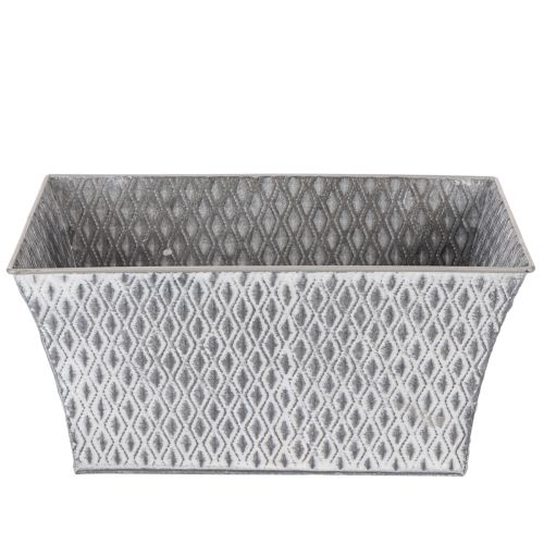 Zinkschale mit Rautenmuster 30cm×18cm H15cm | Floristik24.de