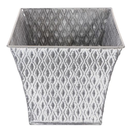Zinkschale mit Rautenmuster 30cm×18cm H15cm | Floristik24.de