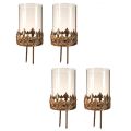 Teelichthalter mit Glas zum Stecken Antik Optik Gold Ø5,5cm 4St | Floristik24.de