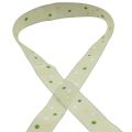 Floristik24 Geschenkband mit Punkten Schleifenband Grün 25mm 18m
