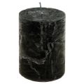 Floristik24 Schwarze Kerzen Durchgefärbt Stumpenkerzen 85x120mm 2St