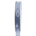 Floristik24 Geschenkband Fische Hellblau Band maritim 15mm 20m