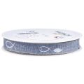 Geschenkband Fische Hellblau Band maritim 15mm 20m | Floristik24.de