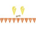 Floristik24 Deko Einschulung Wimpelkette Girlande aus Filz Gelb Orange 295cm