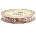 Floristik24 Dekoband Blumen Geschenkband Weinrot Beige 15mm 15m