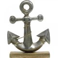 Anker aus Metall, Maritime Deko, Nautische Meeresdeko Silbern, Naturfarben H32cm