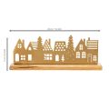 Häuser Silhouette Dekoration Advent auf Holzsockel 29cm | Floristik24.de