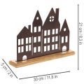 Häuserreihe Dekoration Metall mit Holzsockel 30cm | Floristik24.de