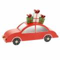 Floristik24 Weihnachts-Auto mit LED Rot Metall 25cm H14,5cm Für Batterie.
