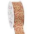 Floristik24 Dekoband Zweige mit roten Glitter Beeren 40mm 15m