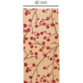 Dekoband Zweige mit roten Glitter Beeren 40mm 15m | Floristik24.de