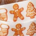 Geschenkband mit Lebkuchenfiguren Festliches Band für Weihnachtsgeschenke 25mm 18m | Floristik24.de