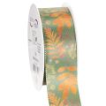 Floristik24 Dekoband mit Blatt Motiv Herbstdeko 40mm 15m