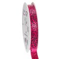 Floristik24 Dekoband mit Leopardenmuster Pink 15mm 18m