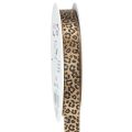 Floristik24 Band Leopard Print Seidenband Braun Schwarz 15mm 18m