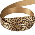 Band Leopard Print Seidenband Braun Schwarz 15mm 18m | Floristik24.de