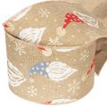 Dekoband Weihnachtswichtel auf Juteband Winterliches Motiv 60mm 10m | Floristik24.de