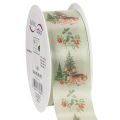 Floristik24 Dekoband mit Reh Motiv Wald und Blumen 40mm 15m