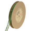 Juteband zum Dekorieren, Natürliches Geschenkband, Dekoband Grün 15mm 15m