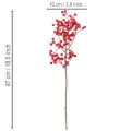 Künstlicher Ilexzweig mit roten Beeren dekorativer Zweig für Vasen 47cm 3St | Floristik24.de