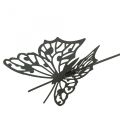 Blumenstecker Metall Schmetterling Schwarz 10,5×8/44cm 3St