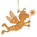 Floristik24 Biene zum Aufhängen Rost Deko Metall Sommerdeko 12cm 6St