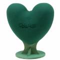 Steckschaum 3D Herz mit Fuß Steckmasse Grün 30cm x 28cm