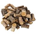 Floristik24 Deko Holzstücke Birke mit Rinde für Bastelarbeiten 3cm 300g