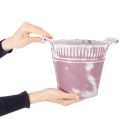 Blecheimer Lila weiß gewaschen Ø19cm H17cm 1 St | Floristik24.de