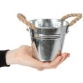 Blecheimer mit Seilgriffen glänzend Ø12cm | Floristik24.de