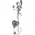Floristik24 Gartendeko, Dekostecker Blumenelfe, Frühlingsdeko, Metallstecker, Fee mit Herzen, Valentinstag 2St