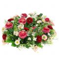 Floristik24 Blumenkranz mit Bellis Pink-Weiß Ø30cm