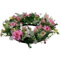 Floristik24 Türkranz Wanddeko Blumen Dahlien Banksia Rosa Ø35cm