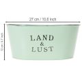 Blumenschale oval Mint Pflanzkübel Metall Vintage 27×18cm H12cm | Floristik24.de