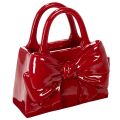 Floristik24 Deko Handtasche Vase mit Schleife glänzend 22cm