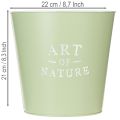 Blumentopf Zink Übertopf Metall Mintgrün Ø22cm H21cm | Floristik24.de