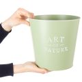 Blumentopf Zink Übertopf Metall Mintgrün Ø22cm H21cm | Floristik24.de