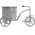 Blumentopf Fahrrad Metall Vintage Weiß gewaschen 24×13×14cm